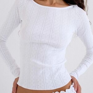 Cou Cou White Long Sleeve Top